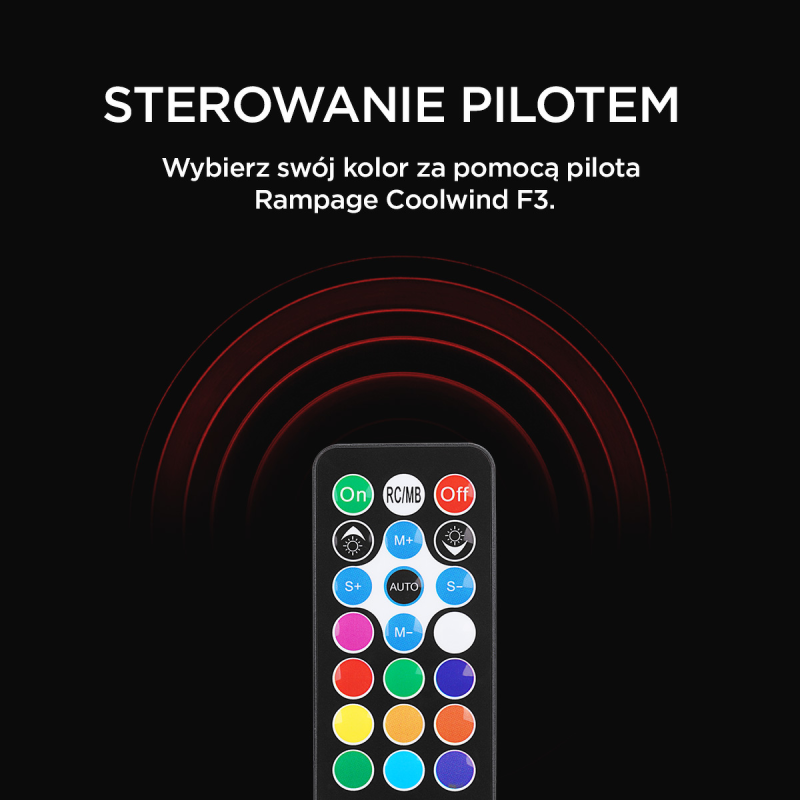 Rampage Coolwind F3 3 wentylatory 120mm ARGB + kontroler kit