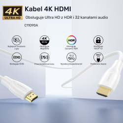 Unitek Kabel HDMI 1.4 4K biały 20m