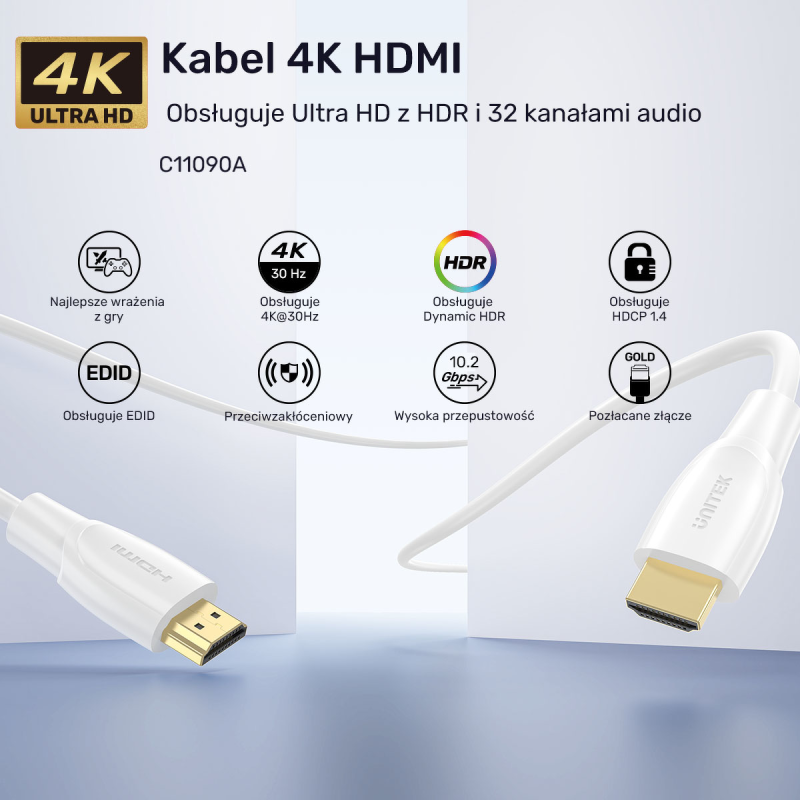Unitek Kabel HDMI 1.4 4K biały 20m