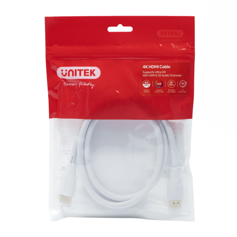 Unitek Kabel HDMI 2.0 4K biały 1m
