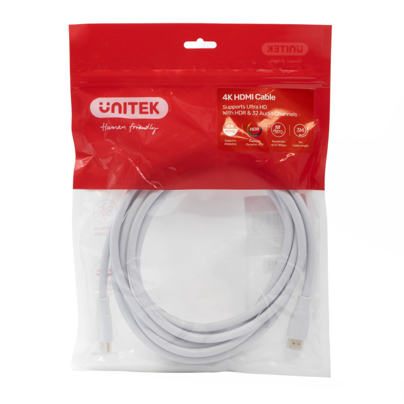 Unitek Kabel HDMI 2.0 4K biały 3m