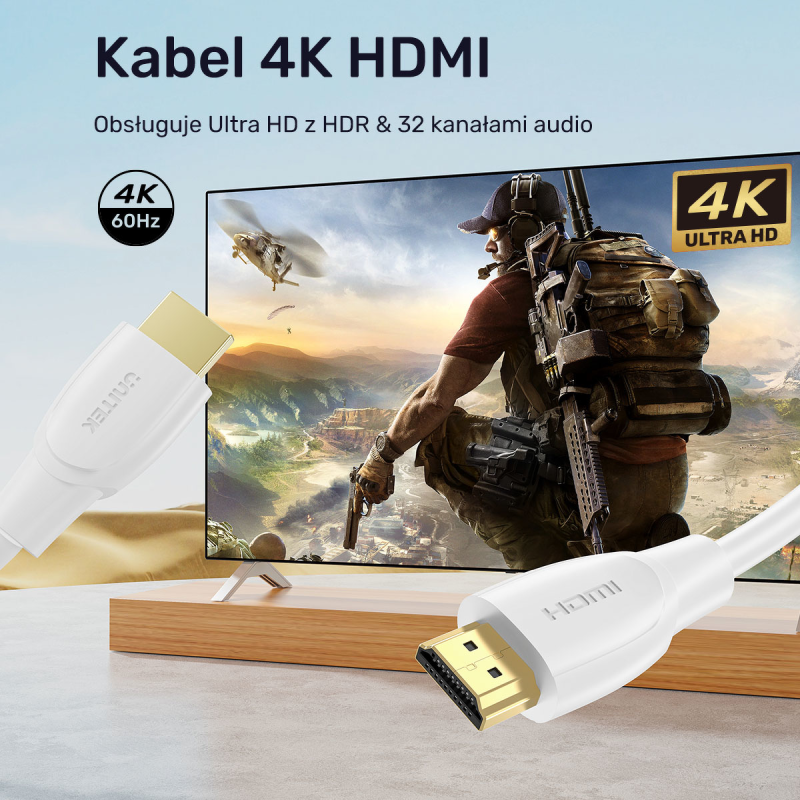 Unitek Kabel HDMI 2.0 4K biały 3m