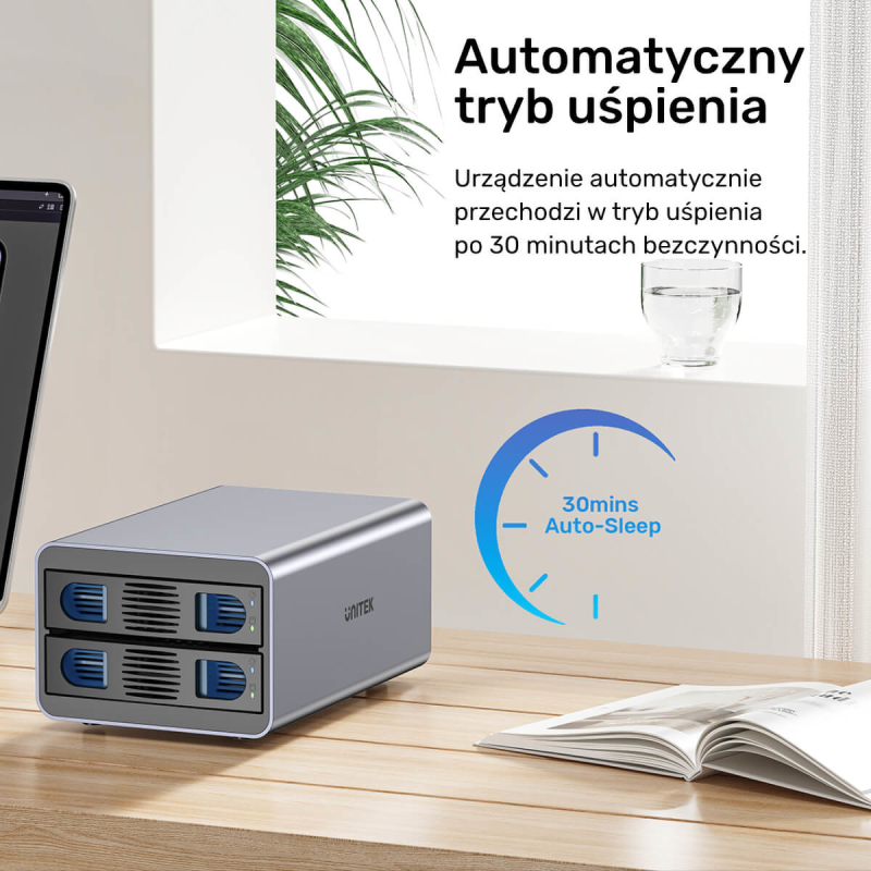 Unitek Obudowa RAID do dysku SATA 2.5''/3.5'' – 4 tryby, 40TB, 5Gb/s