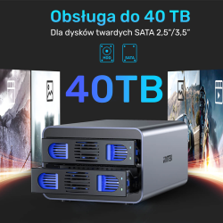 Unitek Obudowa RAID do dysku SATA 2.5''/3.5'' – 4 tryby, 40TB, 5Gb/s