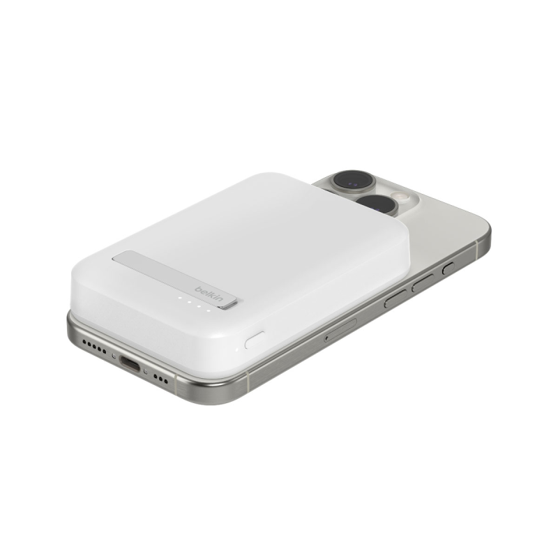 Belkin Powerbank 8000 mAh, 15 W Qi2.0, magnetyczny, z podstawką, biały