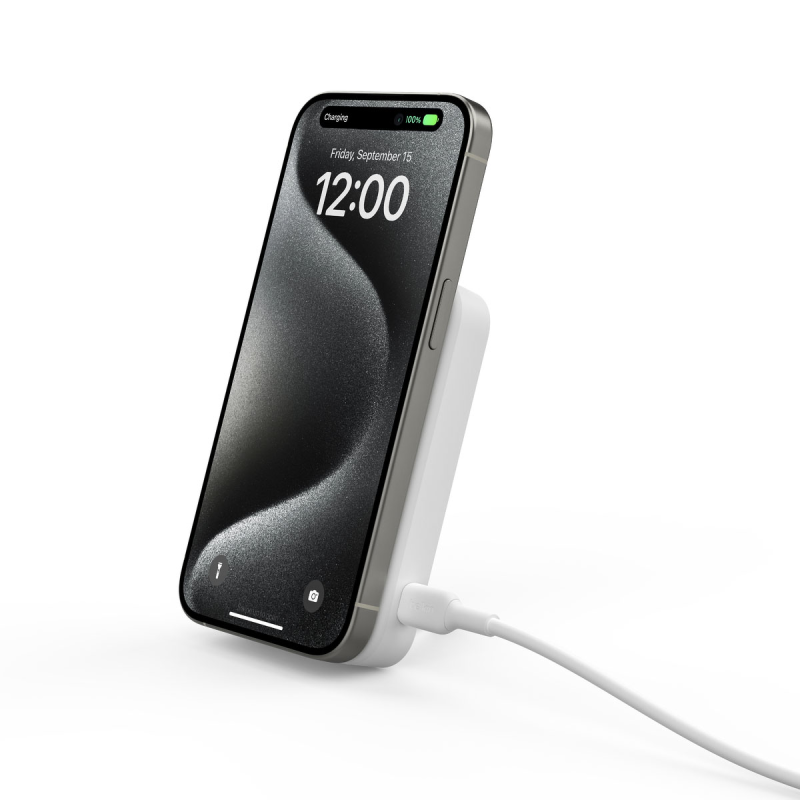 Belkin Powerbank 8000 mAh, 15 W Qi2.0, magnetyczny, z podstawką, biały