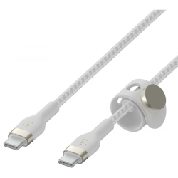 Belkin 2 Kable w oplocie USB-C na USB-C 60W, 1 m, biały i czarny