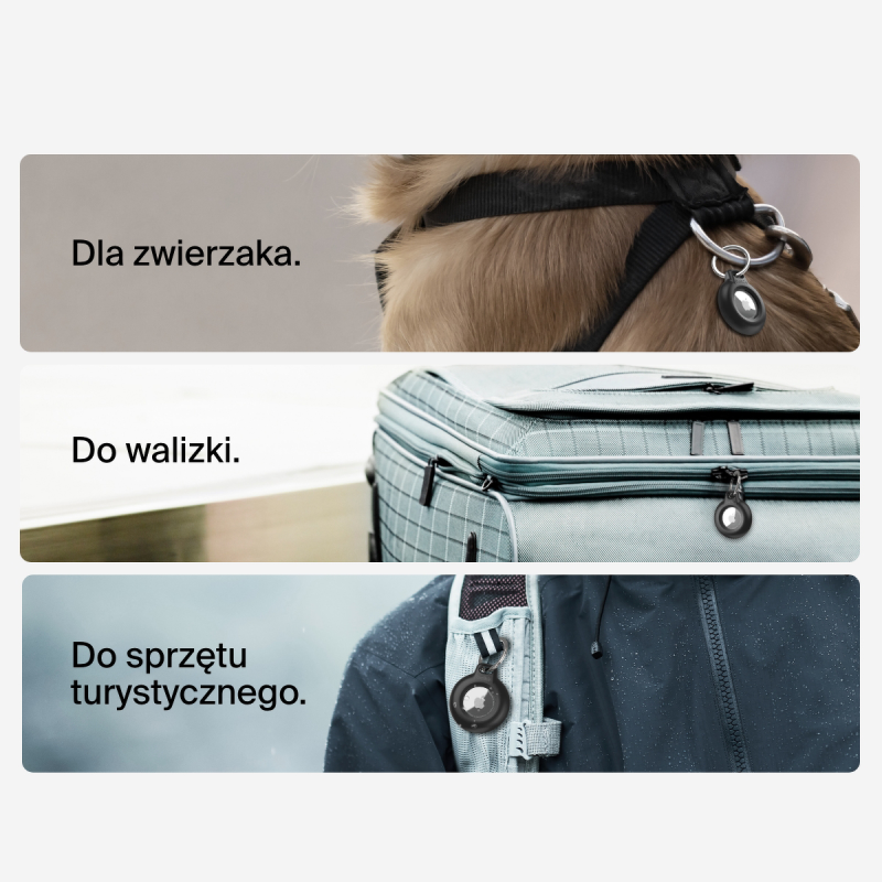 Belkin Uchwyt na AirTag z kółkiem do kluczy, wodoodporny, czarny