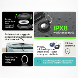 Belkin Uchwyt na AirTag z kółkiem do kluczy, wodoodporny, czarny