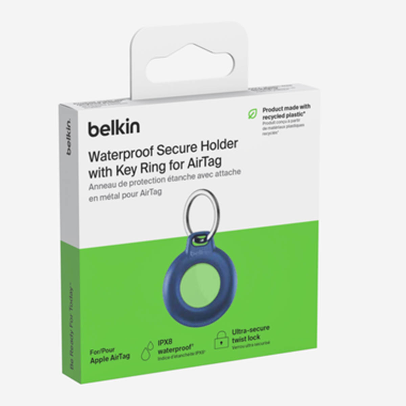 Belkin Uchwyt na AirTag z kółkiem do kluczy, wodoodporny, niebieski