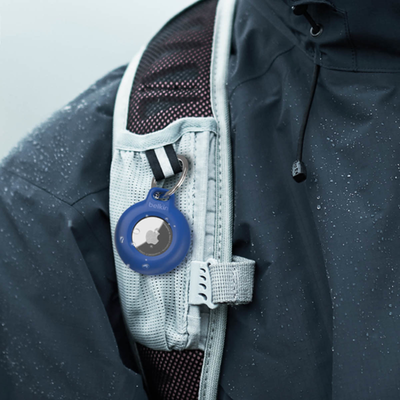 Belkin Uchwyt na AirTag z kółkiem do kluczy, wodoodporny, niebieski