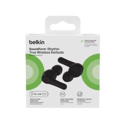 Belkin SoundForm Rhythm bezprzewodowe słuchawki douszne czarne