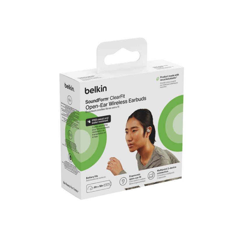 Belkin Słuchawki z otwartym uchem ClearFit, kremowe