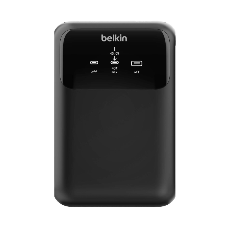 Belkin Powerbank 20 000 mAh, 2x USB-C PD 65W, USB-A 18W, z wyświetlaczem, czarny