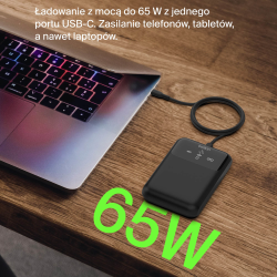 Belkin Powerbank 20 000 mAh, 2x USB-C PD 65W, USB-A 18W, z wyświetlaczem, czarny