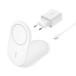 Belkin Ładowarka indukcyjna składana MagsSafe Qi2 15W biała z zasilaczem 20W