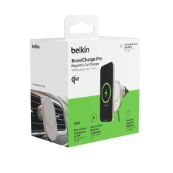 Belkin Ładowarka samochodowa, magnetyczna, Qi2.0, 15W, szara