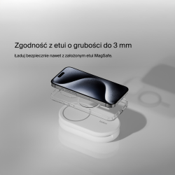 Belkin ładowarka indukcyjna składana 2w1 MagSafe Qi2 15 W biała z zasilaczem 36 W