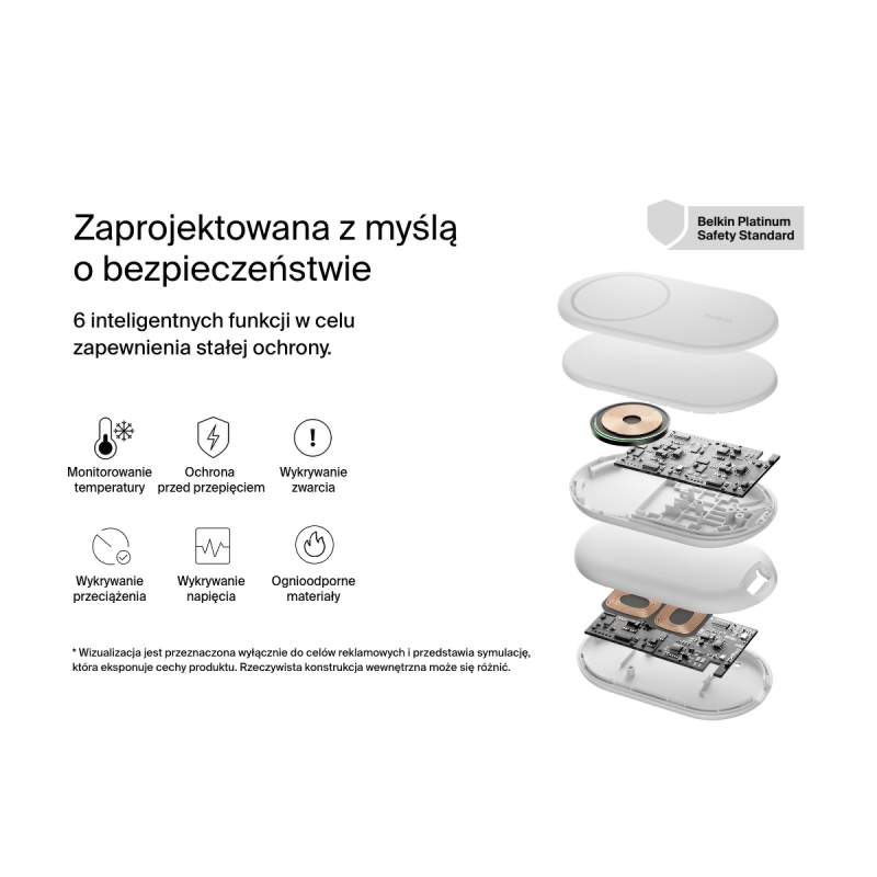 Belkin ładowarka indukcyjna składana 2w1 MagSafe Qi2 15 W biała z zasilaczem 36 W