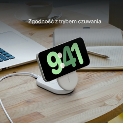 Belkin ładowarka indukcyjna składana 2w1 MagSafe Qi2 15 W biała z zasilaczem 36 W