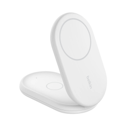 Belkin ładowarka indukcyjna składana 2w1 MagSafe Qi2 15 W biała z zasilaczem 36 W