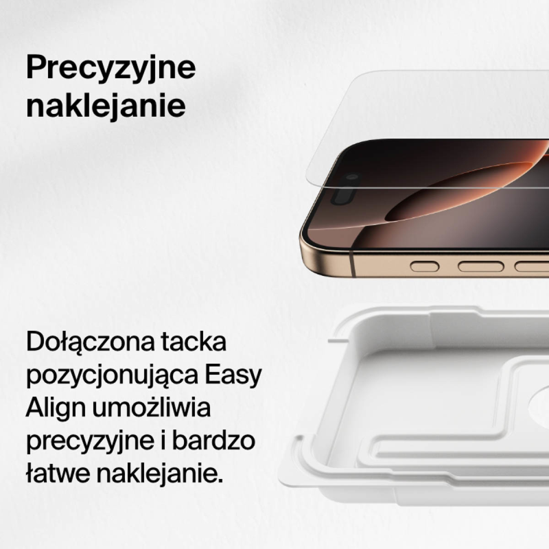 Belkin Szkło na iPhone 16 Pro / 17, UltraGlass 2, z aplikatorem