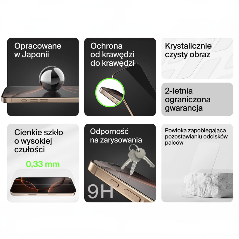 Belkin Szkło na iPhone 16 Pro / 17, Tempered Glass, z aplikatorem