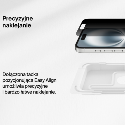 Belkin Szkło prywatyzujące na iPhone 16 / 15 / 14 Pro, InvisiGlass, z aplikatorem