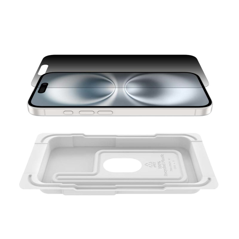 Belkin Szkło prywatyzujące na iPhone 16 / 15 / 14 Pro, InvisiGlass, z aplikatorem