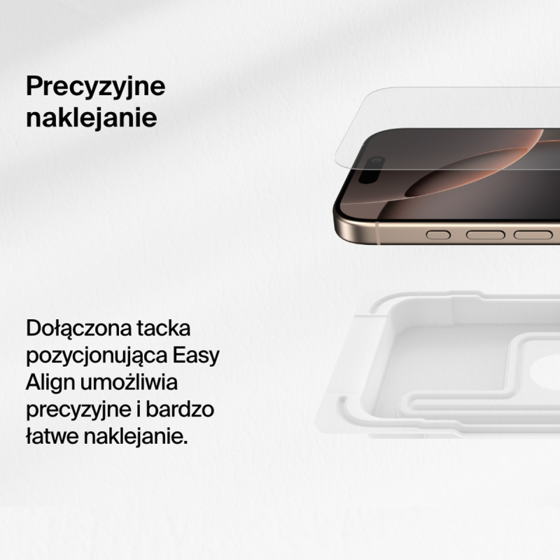 Belkin Szkło na iPhone 16 Pro / 17, InvisiGlass, z aplikatorem