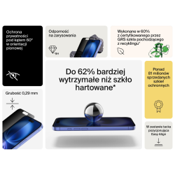 Belkin Szkło prywatyzujące na iPhone 16 Plus / 15 Plus / 14 Pro Max, InvisiGlass, z aplikatorem