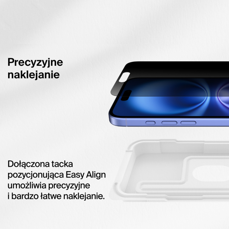 Belkin Szkło prywatyzujące na iPhone 16 Plus / 15 Plus / 14 Pro Max, InvisiGlass, z aplikatorem