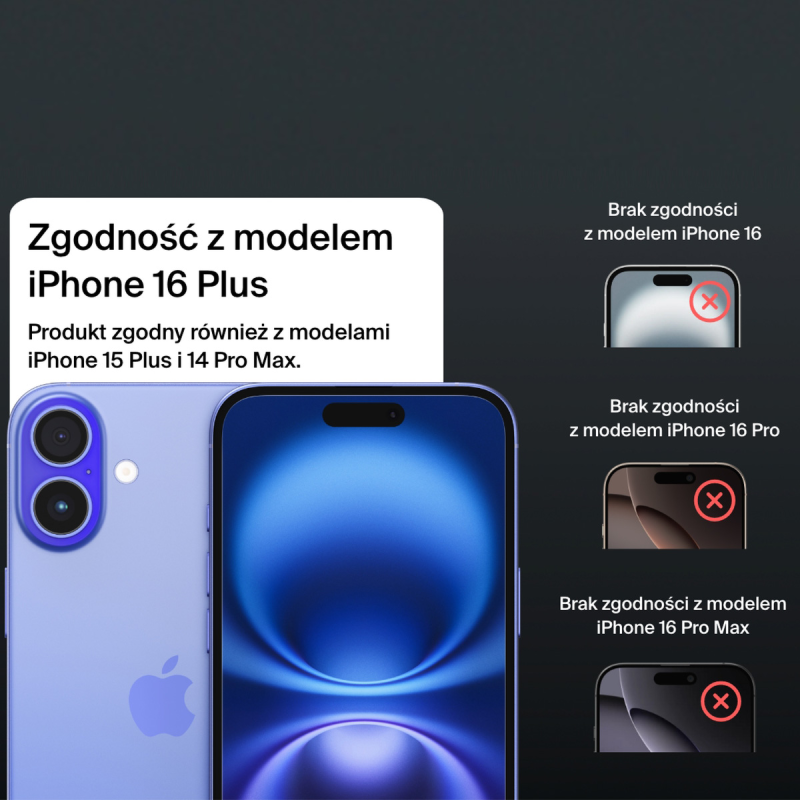 Belkin Szkło prywatyzujące na iPhone 16 Plus / 15 Plus / 14 Pro Max, InvisiGlass, z aplikatorem