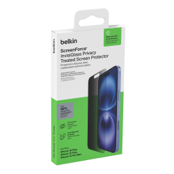 Belkin Szkło prywatyzujące na iPhone 16 Plus / 15 Plus / 14 Pro Max, InvisiGlass, z aplikatorem