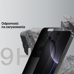 Belkin Szkło prywatyzujące na iPhone 16 Pro Max, InvisiGlass, z aplikatorem