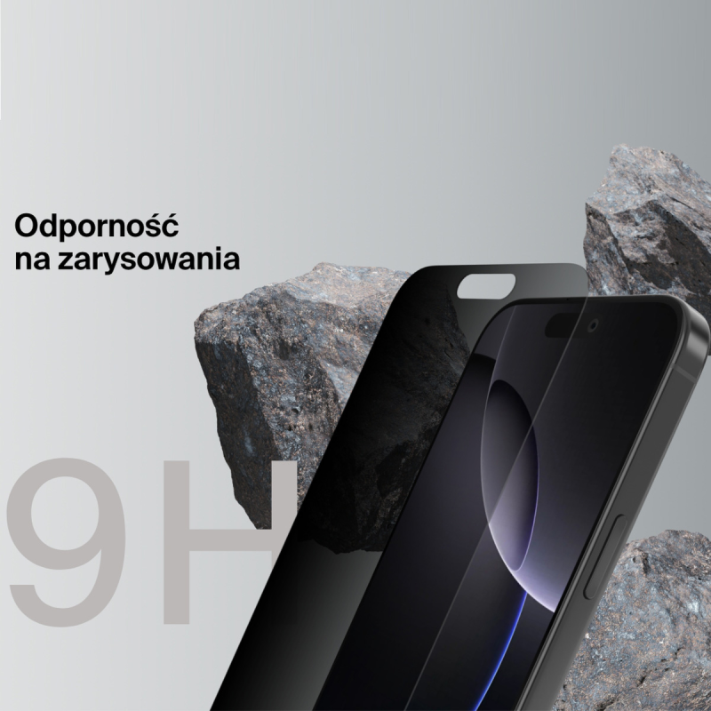 Belkin Szkło prywatyzujące na iPhone 16 Pro Max, InvisiGlass, z aplikatorem