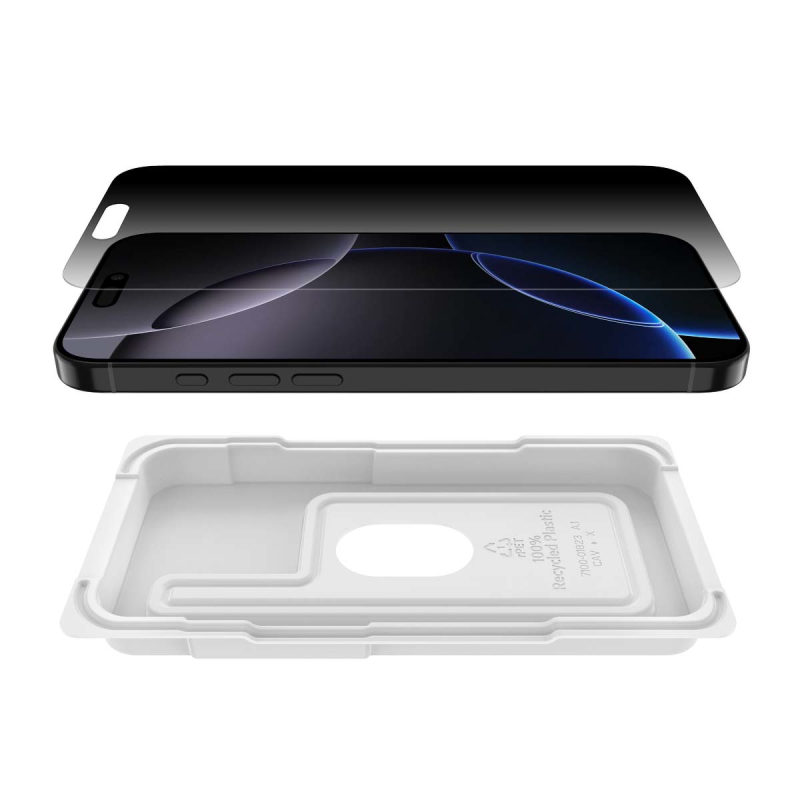 Belkin Szkło prywatyzujące na iPhone 16 Pro Max, InvisiGlass, z aplikatorem