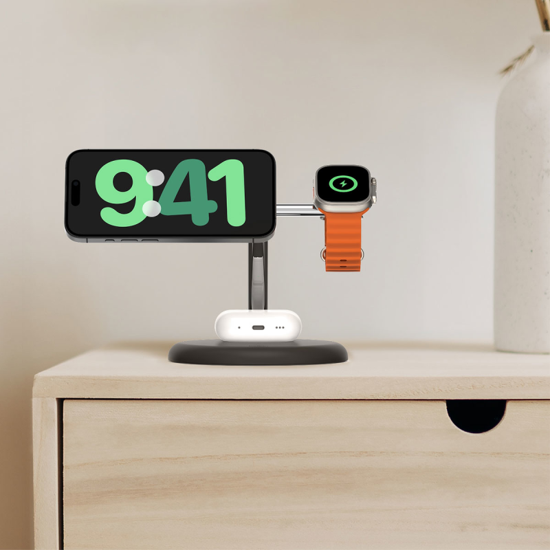 Belkin BOOST CHARGE PRO MagSafe ładowarka indukcyjna 3w1 iPhone Apple Watch i Airpods czarna