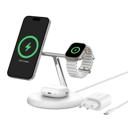 Belkin BOOST CHARGE PRO MagSafe ładowarka indukcyjna 3w1 iPhone Apple Watch i AirPods biała