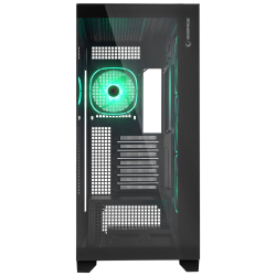 Rampage Hydra V1 Obudowa PC 4x wentylator USB C/USB A ARGB + hub, czarna