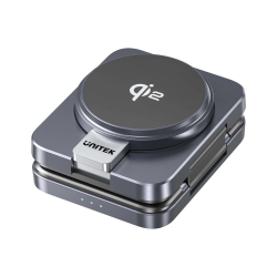 Unitek Stacja ładująca składana 3w1, Qi2, 15W, szara