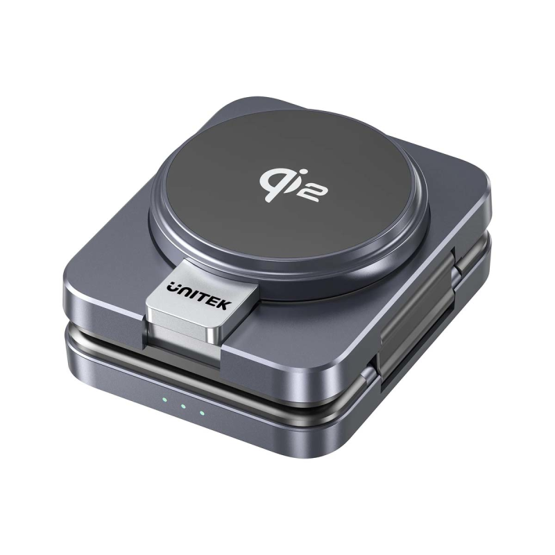 Unitek Stacja ładująca składana 3w1, Qi2, 15W, szara