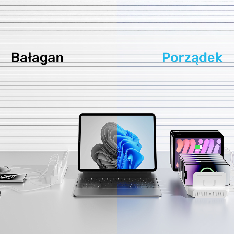 Unitek Stacja ładująca 10xUSB 2.4A 60W biała