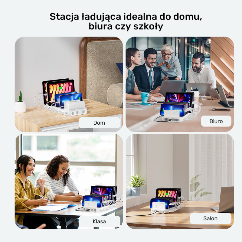 Unitek Stacja ładująca 10xUSB 2.4A 60W biała