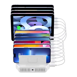 Unitek Stacja ładująca 10xUSB 2.4A 60W biała