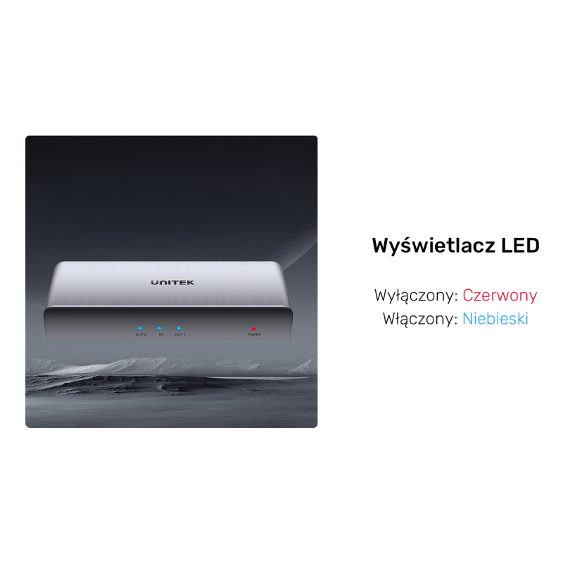 Unitek Rozgałęźnik sygnału HDMI 1 IN-2 OUT 4K