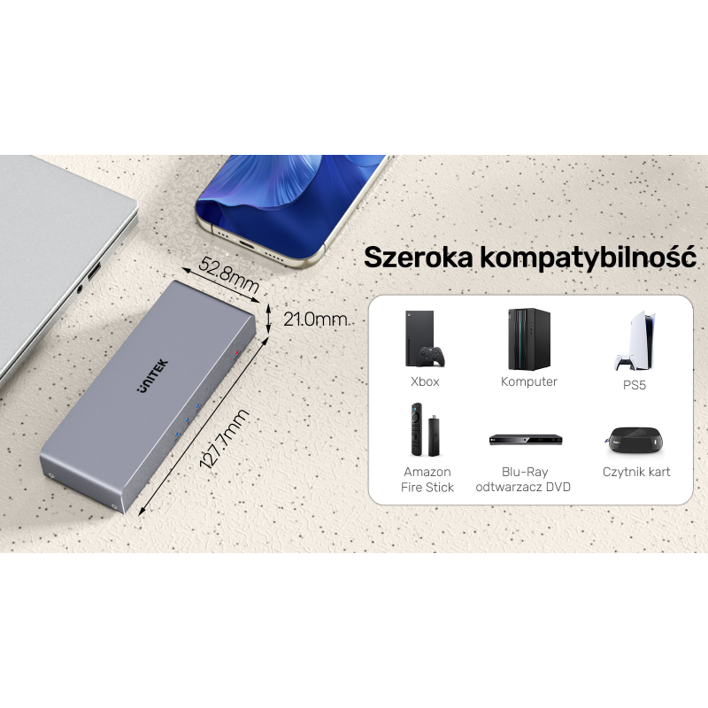 Unitek Rozgałęźnik sygnału HDMI 1 IN-2 OUT 4K