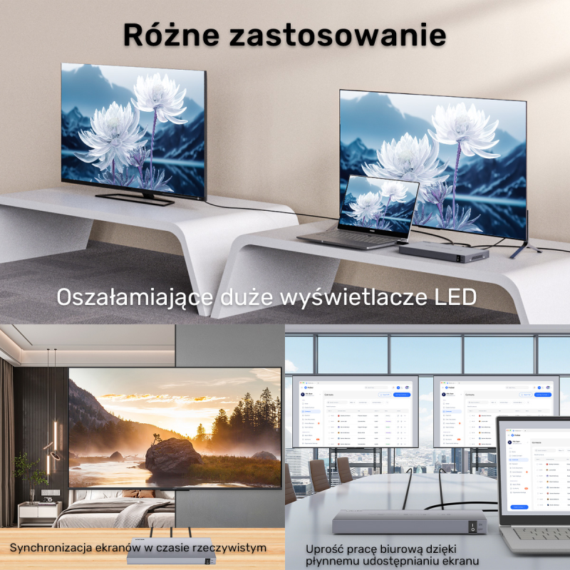 Unitek Rozgałęźnik sygnału HDMI 1 IN-8 OUT 4K