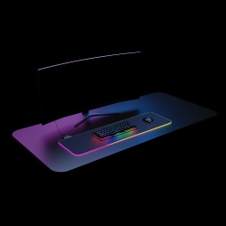 Rampage MP-24 podkładka gamingowa pod klawiaturę i mysz 30x80cm, RGB, czarna