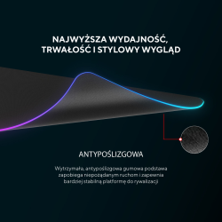 Rampage MP-24 podkładka gamingowa pod klawiaturę i mysz 30x80cm, RGB, czarna